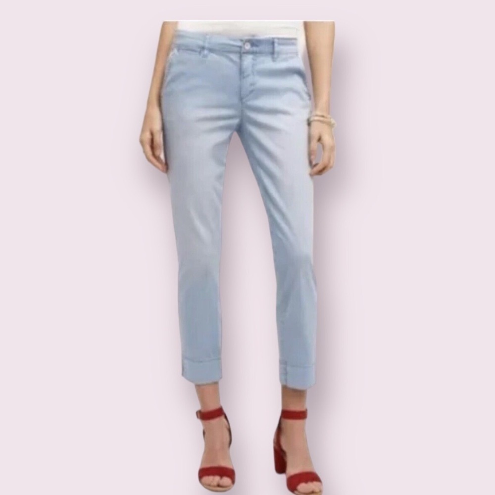 Anthropologie Pilcro And Letterpress Stet Mid Rise Cropped Chino Pants Size 31